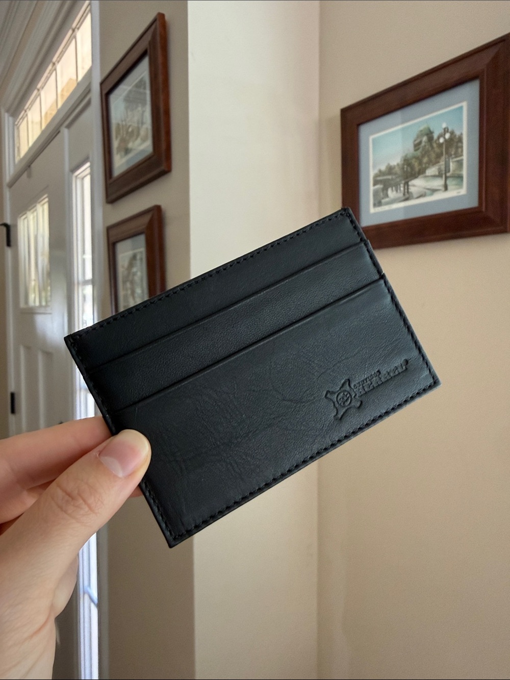 Minimalist Black 100% Leather Card Wallet Made in Mexico